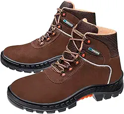 Bota botina Segurança Ocupacional EPI Marluvas Linha Premier 75BPR-PVC cabedal em Nobuck Bico PVC e solado Bidensidade com Estabilizador