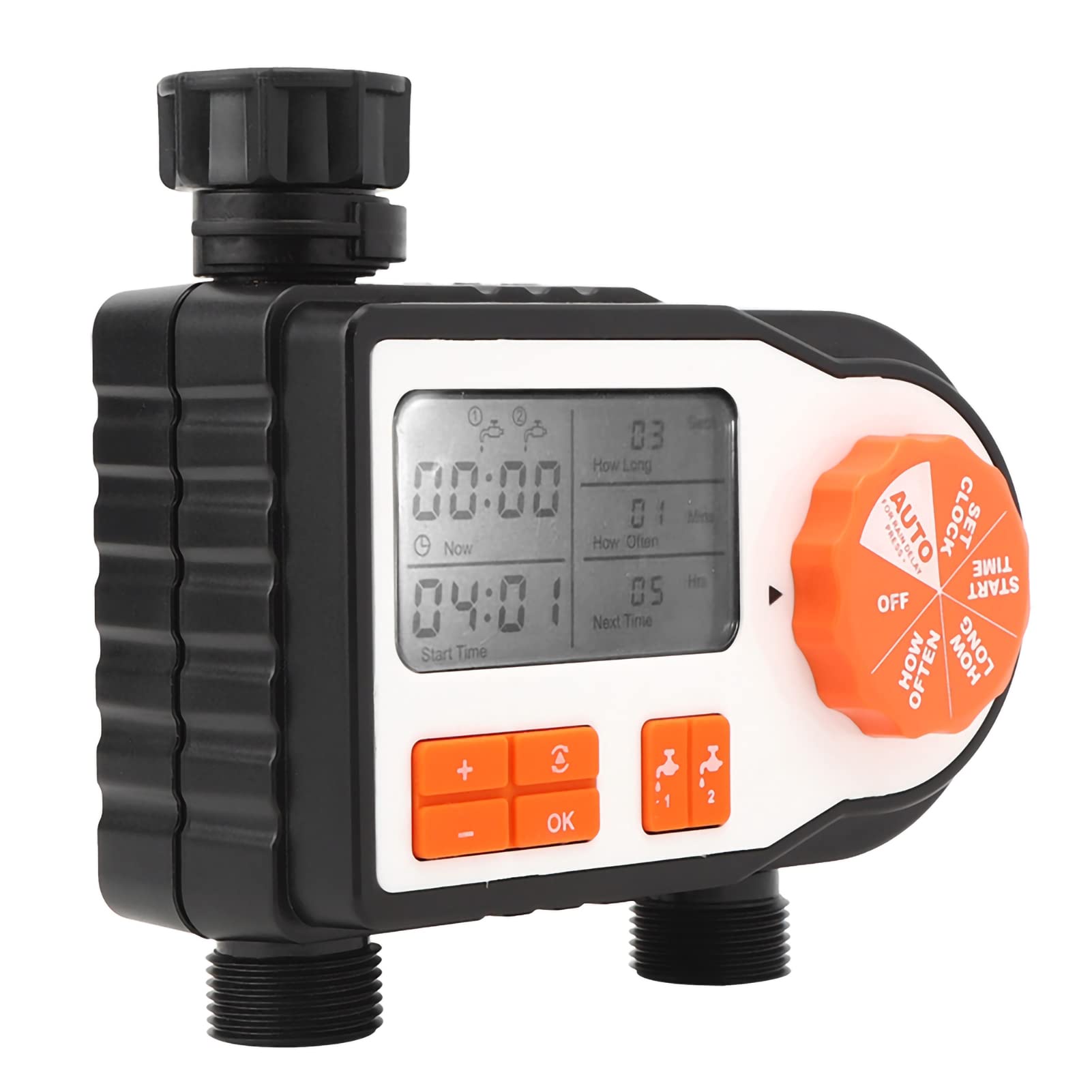 Fafeicy Display LCD, Timer per Irrigazione, Controller Elettronico per Irrigazione ABS, da 32 a 104 F, Pressione da 1,5 a 8 Kg, Programmazione Automatica per Domestica, Prato, Giardino