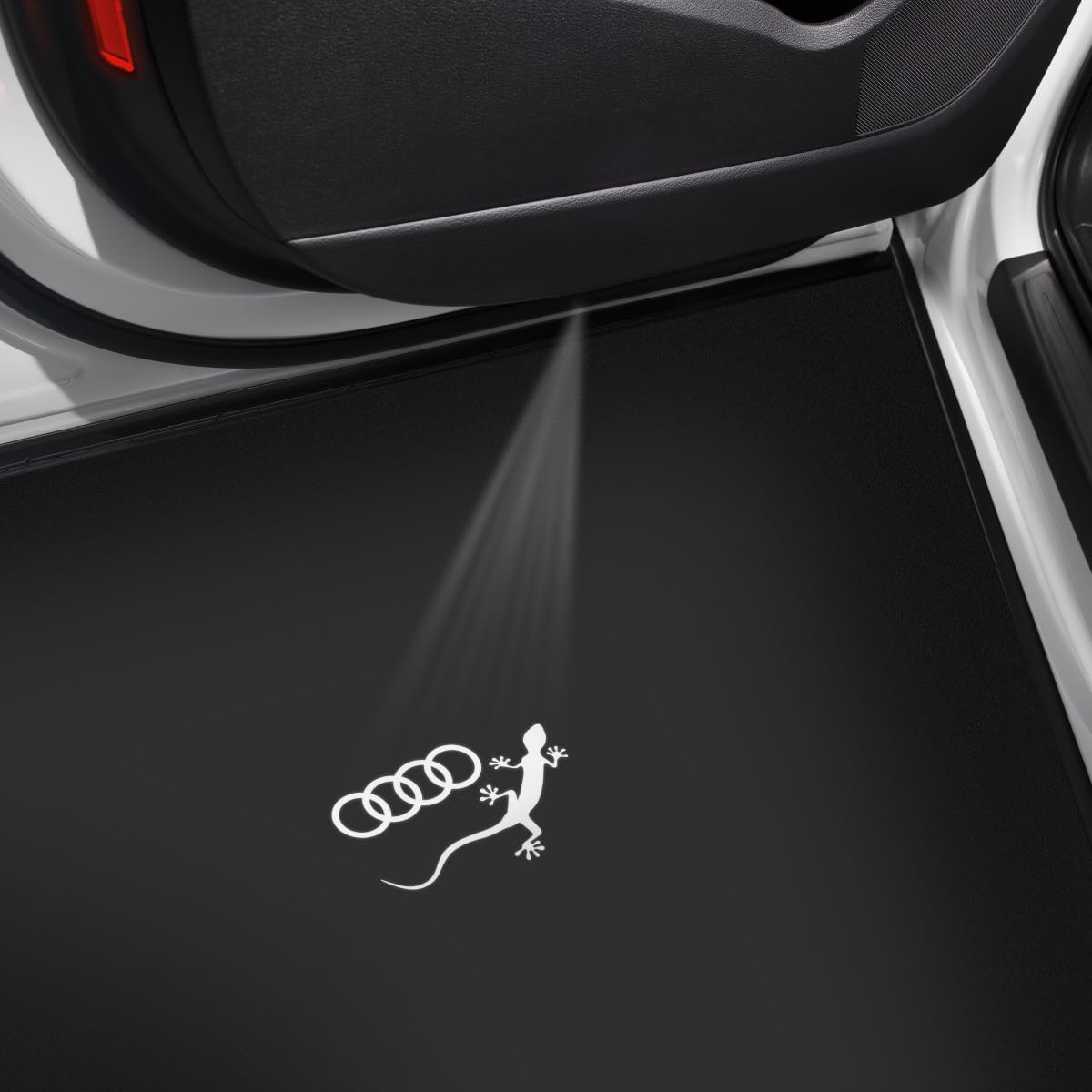 Audi 4G0052133K Éclairage d'entrée LED Projection Éclairage d'entrée Projecteur, Anneaux avec Gecko