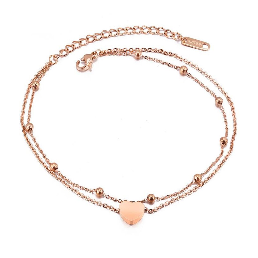Yellow Chimes Rosegold Anklet for Women Western Style Stainless Steel Never Fading Rose Gold Plated Heart Chain Anklet for Women and Girls. (B078L5969R) Amazon Price History, Amazon Price Tracker