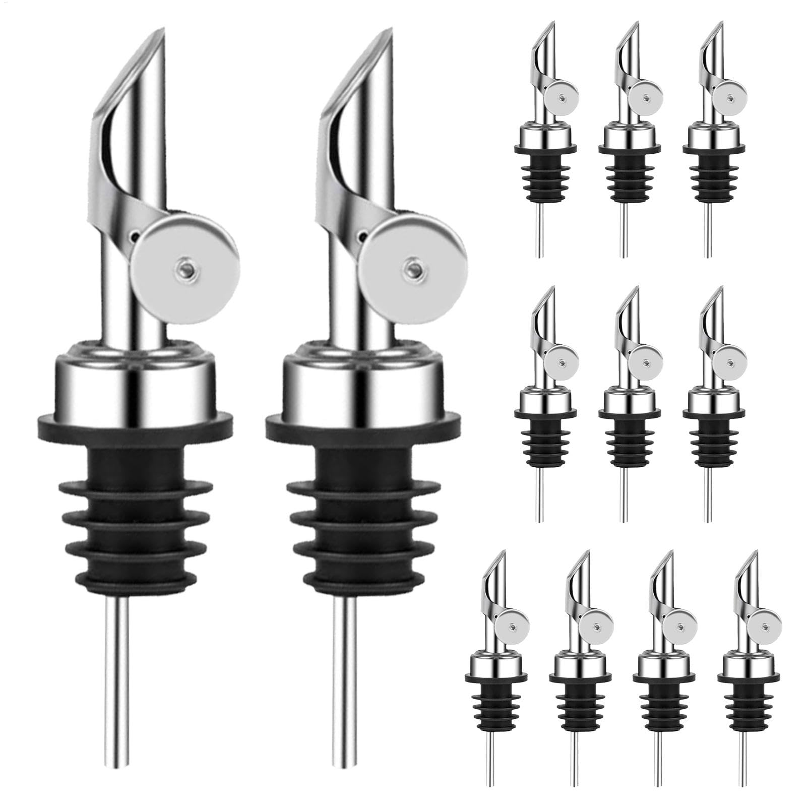 Bec verseur huile d'olive inox lot de 12 bouchons pour bouteille de vinaigre et sirop