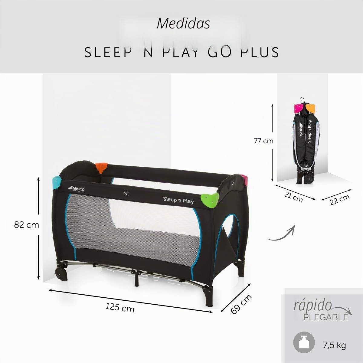 HAUCK lit parapluie sleep n play go plus - multicolor black