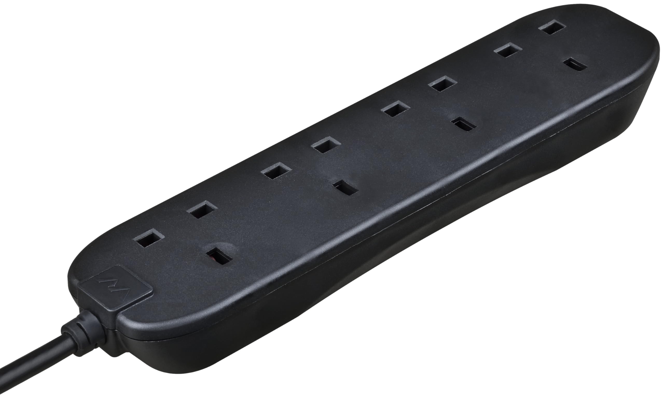 Masterplug Four Socket Extension Lead, 5 Metre Cable, Unswitched, 4-Way Plug Extension Cable, Power Strip, Basic Power, Black, 13A, 4G, 5m, BFG5NB