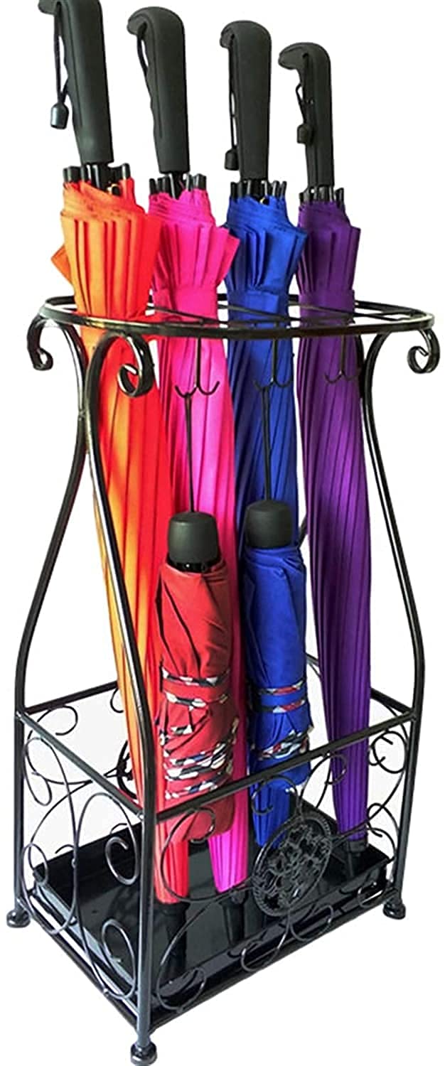 Porte-parapluie design en métal noir 57cm de hauteur
