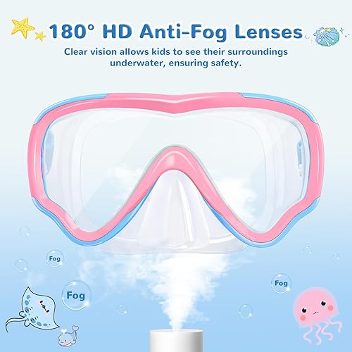 Vista 2 de Gafas de natación para niños con cubierta para la nariz, antiempañamiento de visión amplia, máscara de natación transparente para niños y jóvenes
