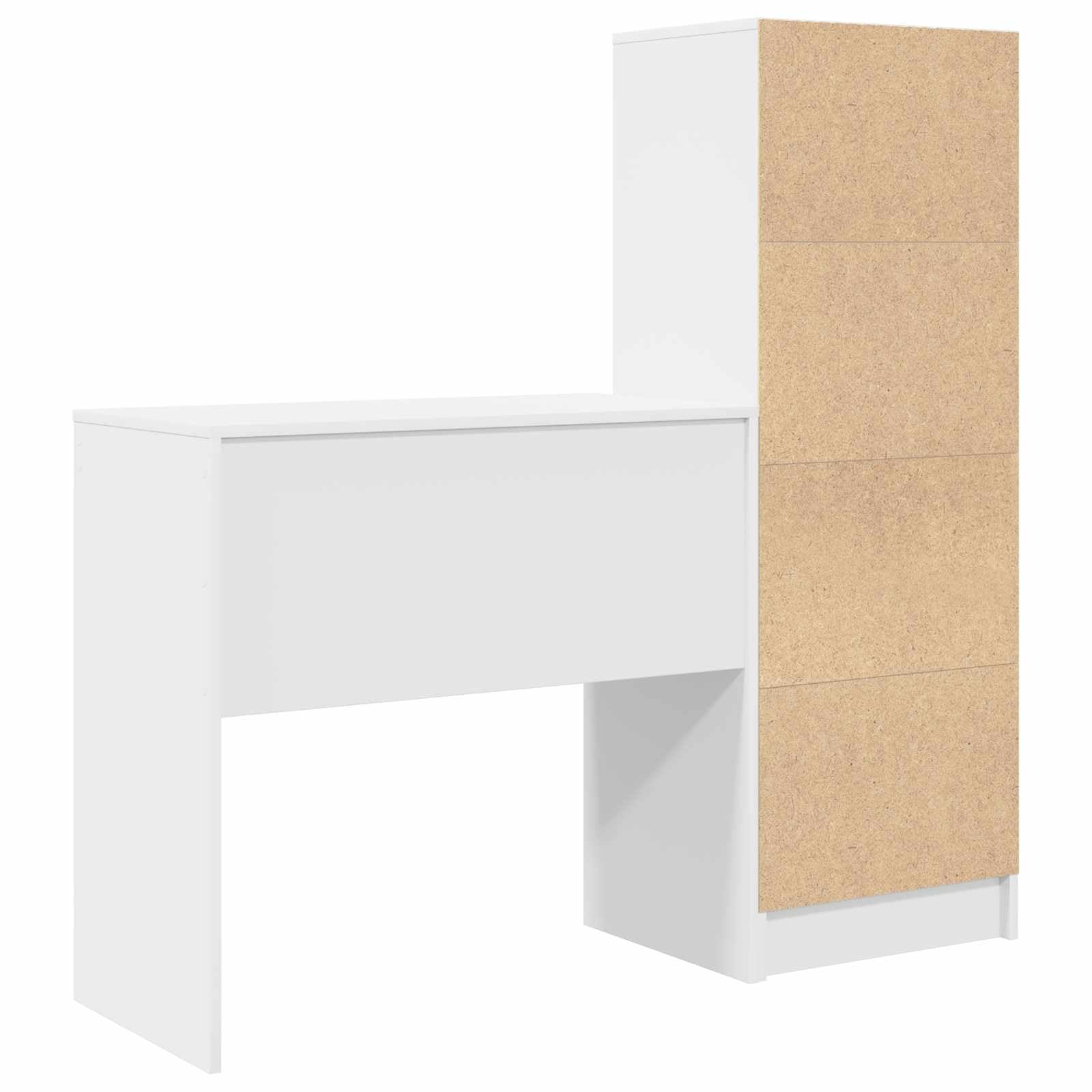 Set Scrivania con Libreria Bianco Legno Ingegnerizzato 2 Pz | Mobile salvaspazio per studio e ufficio con 2 cassetti e 6 ripiani, ideale per organizzare documenti e PC.