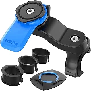 Soporte para manillar de moto, soporte universal para bicicleta y moto, soporte para teléfono para MTB, desmontable y universal, giratorio a 360 °