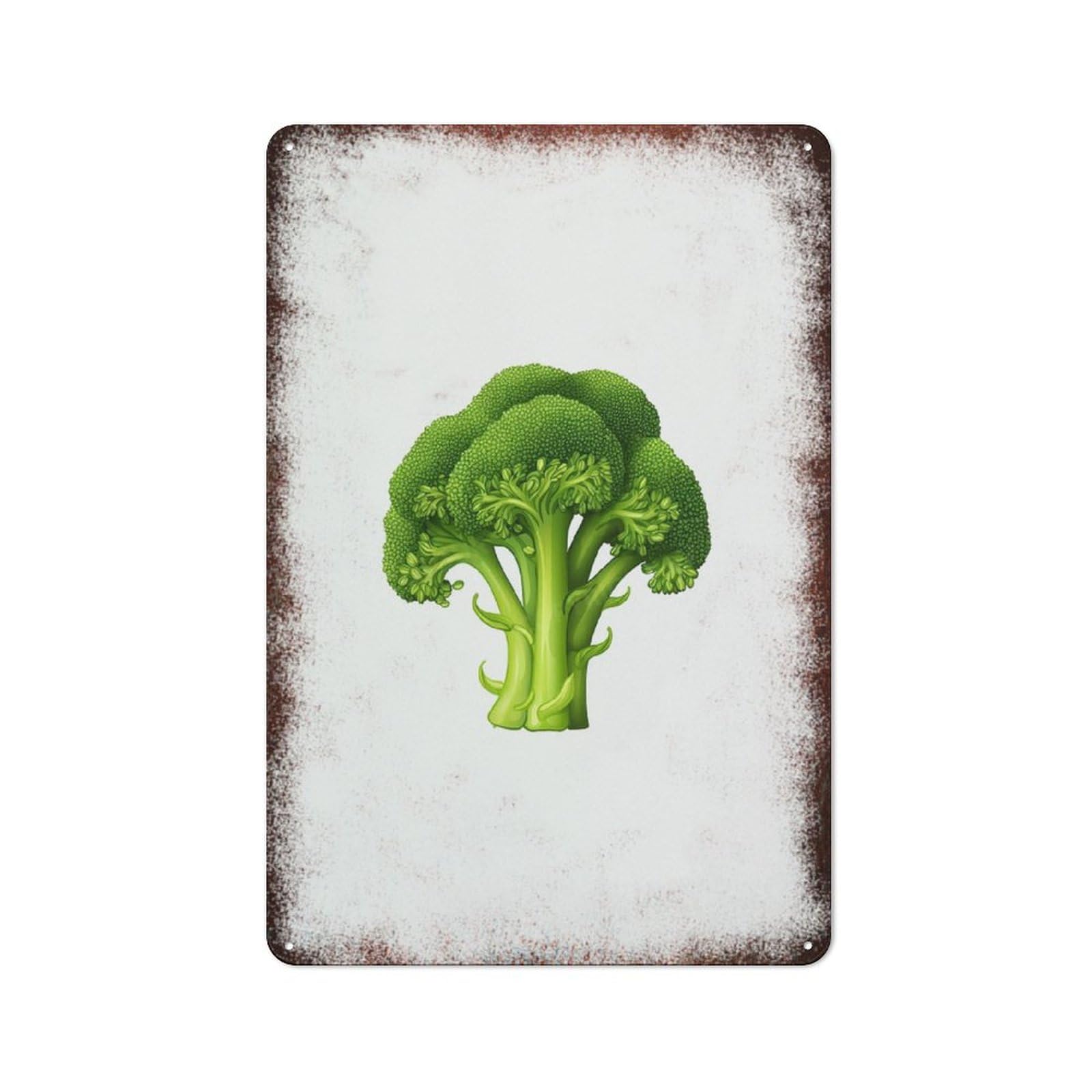 peiyeety Metal Tin Sign Broccoli Vegetable Pattern Vintage Rustic Wall Art Kitchen Bathroom Bedroom Living Room Cafe Farmhouse Entryway Office Garage Home Bar Laundry Room Porch 6x8 Inch