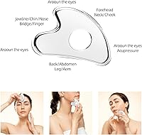 Vista 4 de BTYMS Gua Sha Herramientas faciales de acero inoxidable, herramienta Guasha en forma de corazón con agujero, herramienta de escultura facial