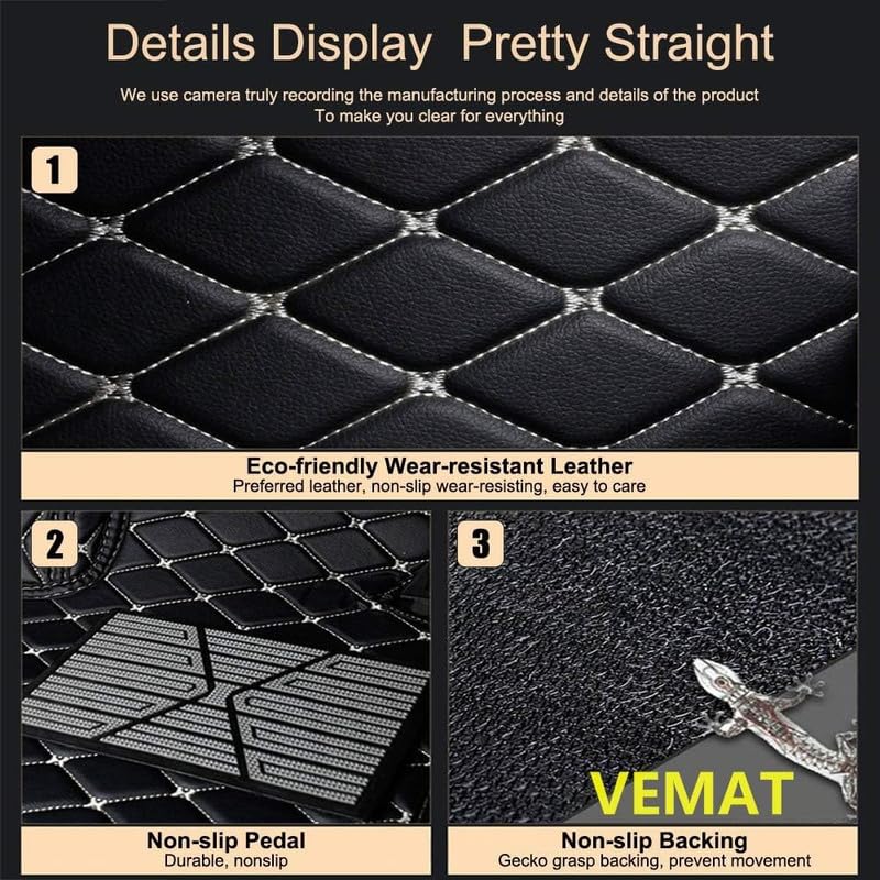 Image of Mr Mattie 7D Car Floor Mats Compatible with Honda Civic Launching to 2019, Black