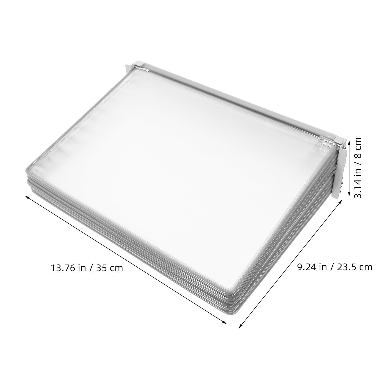 Abaodam Organizador de Papel Colgante Gris A4 10 Páginas Abatibles, Expositor de Catálogos para Pared, Carpeta de Exhibición de Pared Resistente para Oficina y Espacio de Trabajo