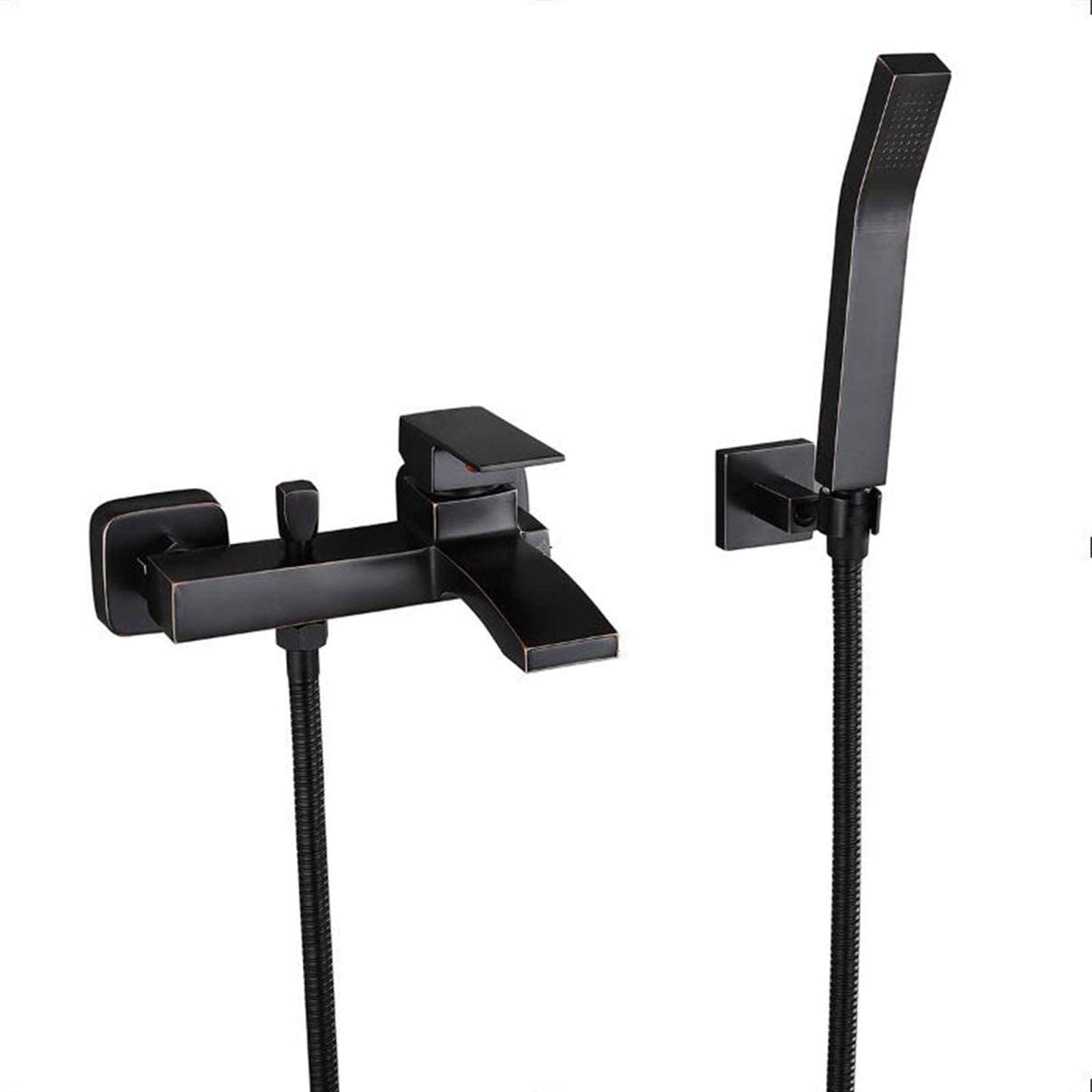 Single Handle Bathroom Tub Faucet, Hot and Cold Water Mixer Tap Shower,Black(Black)