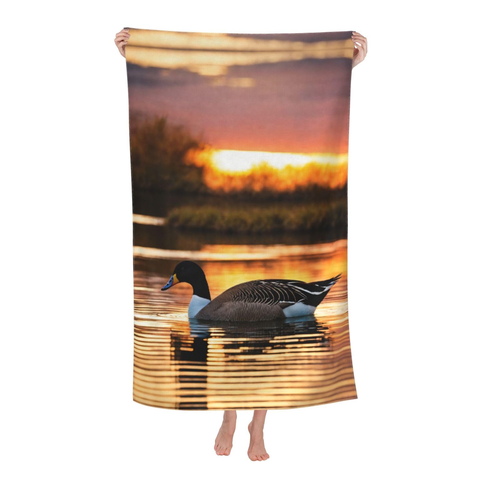 Oazcvbnn Women's White Loon Nature Bird Print Adult Beach Towel Summer Travel Pool Vacation Swimming Fitness Outdoor Adventures