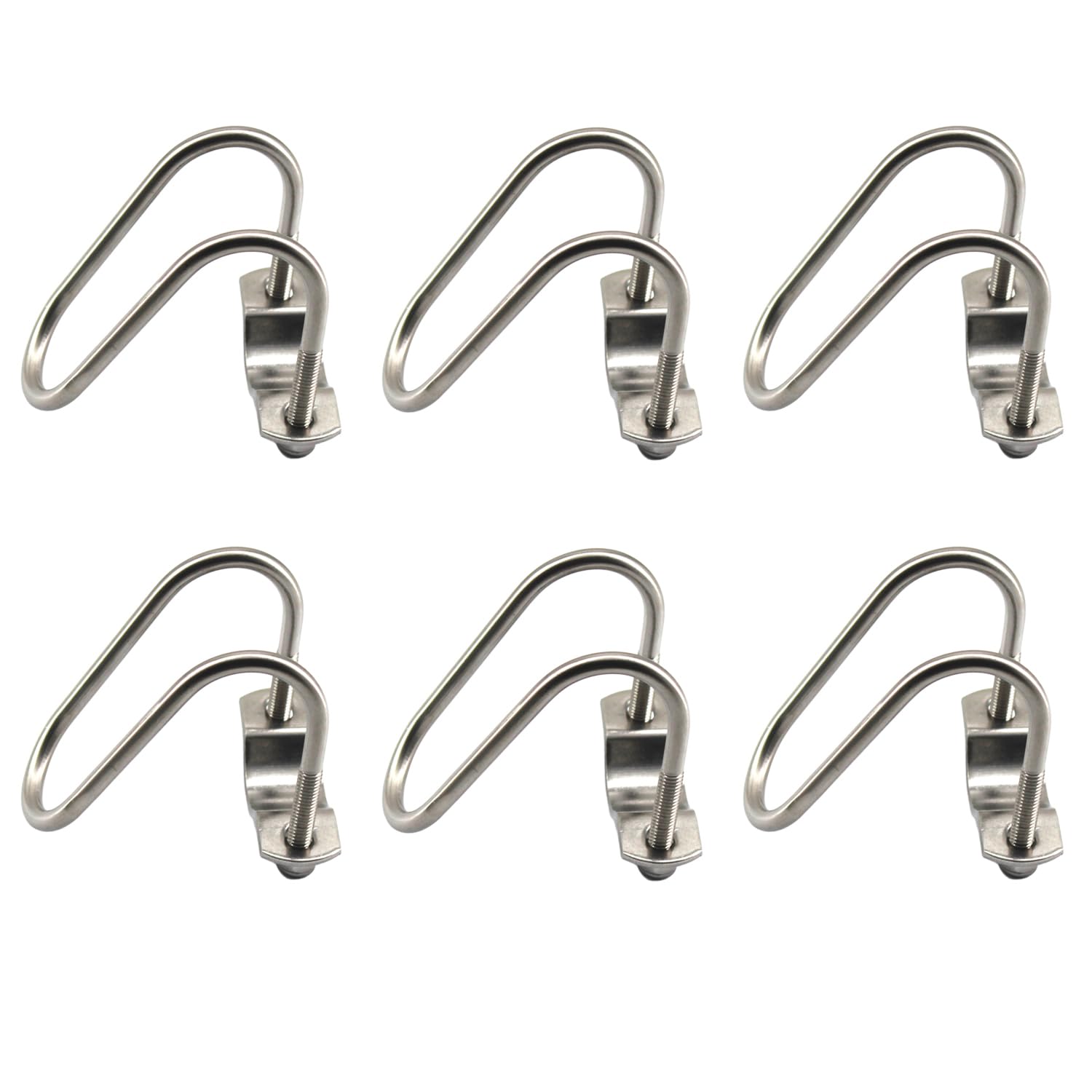 CYCOOPE Stainless Steel Cross Pipe Clamp, 20mmx20mm, U-Shaped, 6 Pack