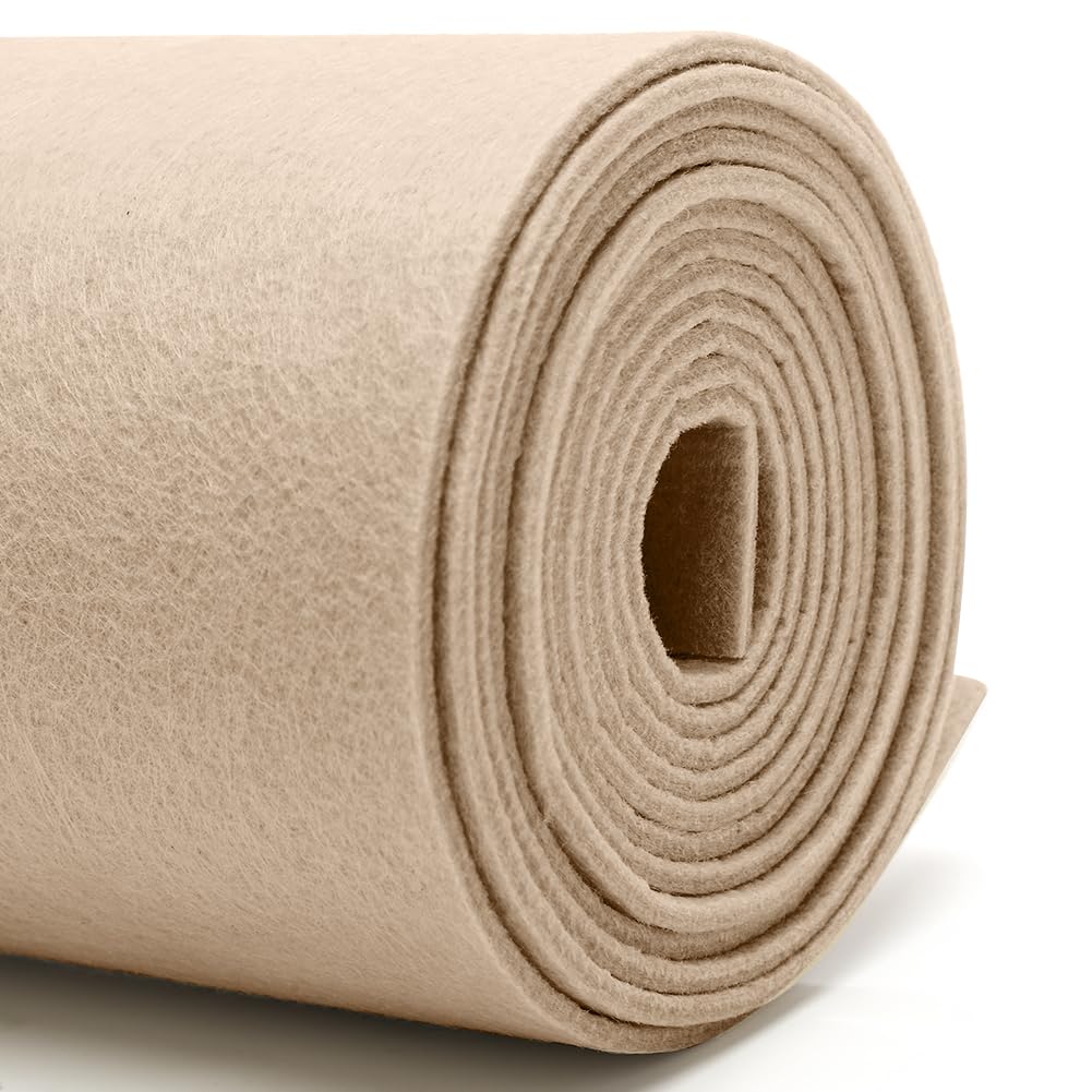 Penbinmall Felt Roll Felt Fabric - 40 cm x 250 cm x 3 mm, Felt Stretch Fabric for DIY Crafts Decoration Felt Underlay, Patchwork Felt Table Runner Costumes (Warm Yellow)