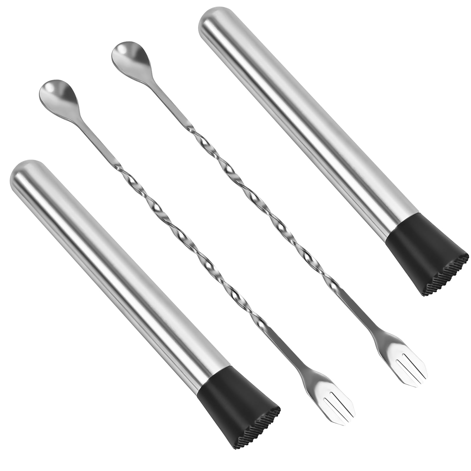 Stainless Steel Cocktail Muddler Set - 4 Piece -1