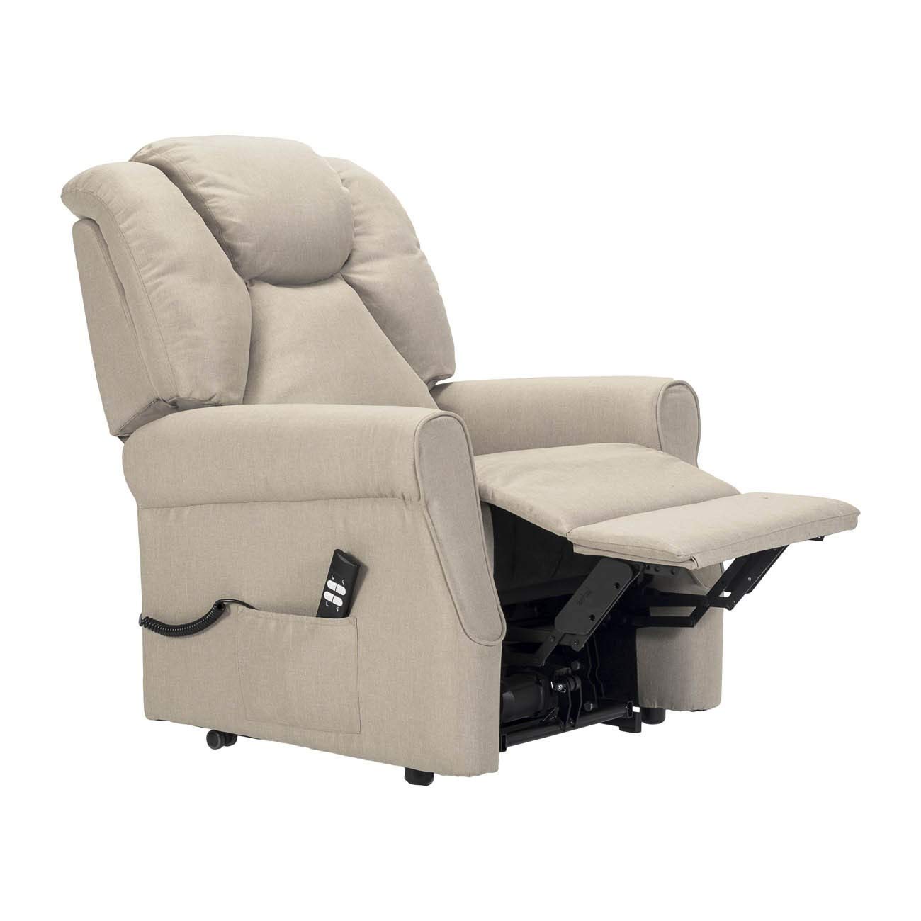 Sime Betty1 PERSONNALISÉ Fauteuil releveur Relax Dispositif Médical Vibromassage kit 4 Roues siège à Micro-Ressorts Doux résistant aux Taches Gris Claire