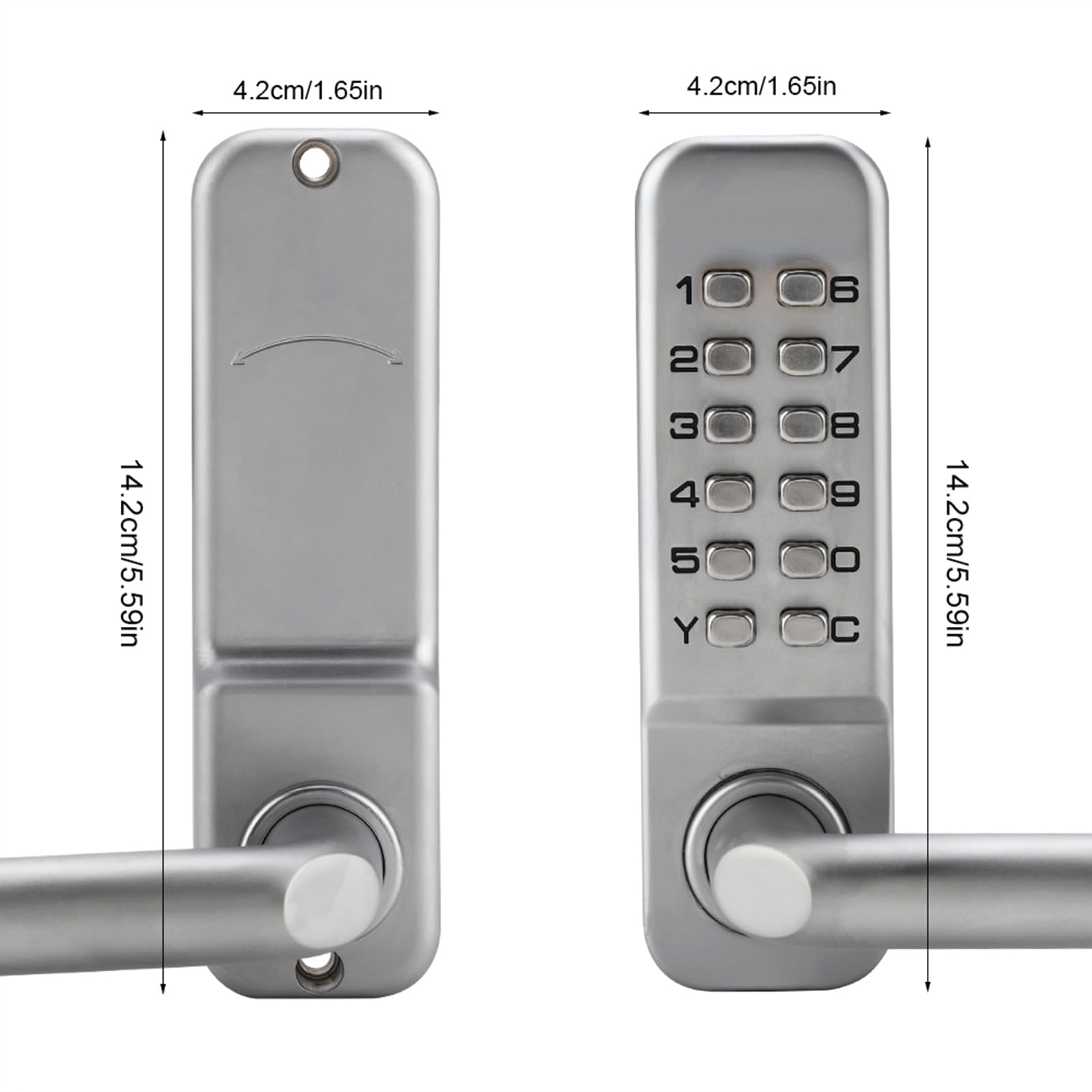 1- bis 11-stelliger Code-Kombinationsnocken-Türschloss, Mechanisches Tastaturschloss Zinklegierung, Passwortsicherheit, Innen- Außenbereich