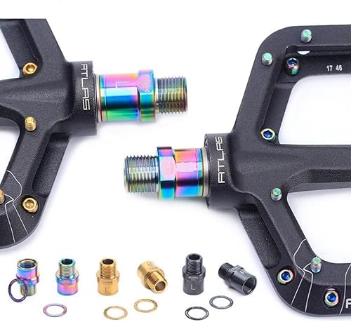 Miniatura 7 de Extensores de pedal de bicicleta de titanio, extensores de pedal hueco de 0.787 in, aleación de titanio, antioxidante, para bicicleta de carretera