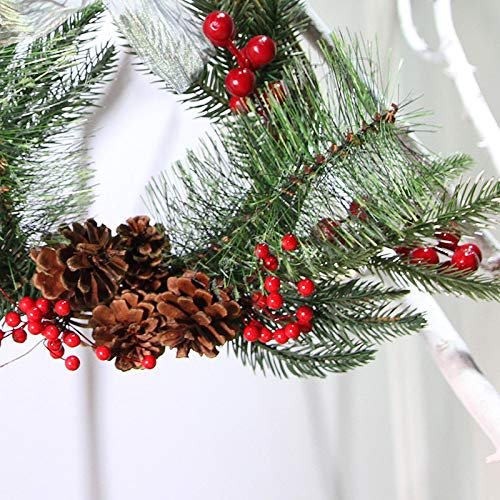 Couronne de Noël pour porte sans perte d'aiguilles avec cône de pin - 3