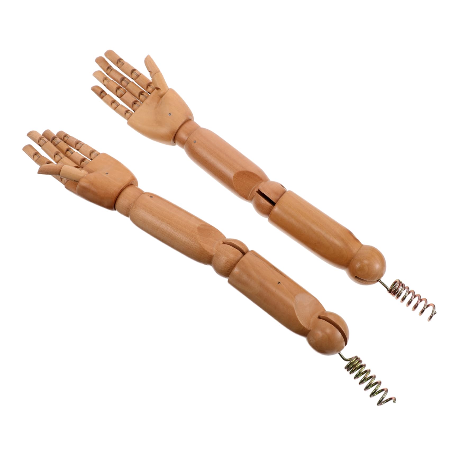 WOONEKY Bras de Mannequin Articulé en Bois avec Mains, Lot de 1 Paire