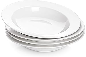 DOWAN Pasta Bowls Set: 20 Oz Porcelain Bowls for Kitchen, Microwave and Dishwasher Safe