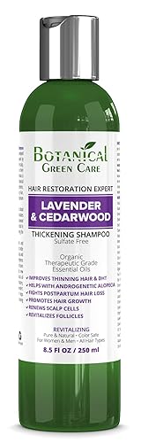 Champú sin sulfato para el crecimiento del cabelloanti-caída del cabello "Lavanda y madera de cedro". Prevención de alopecia y bloqueador de DHT.
