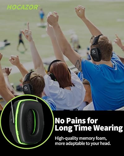 Miniatura 10 de HO1006 Shooting Ear Protection NRR 26dB Traje para Tiradores Caza Rango Racing Concierto Deportes Eventos Aeropuertos - Negro y Amarillo