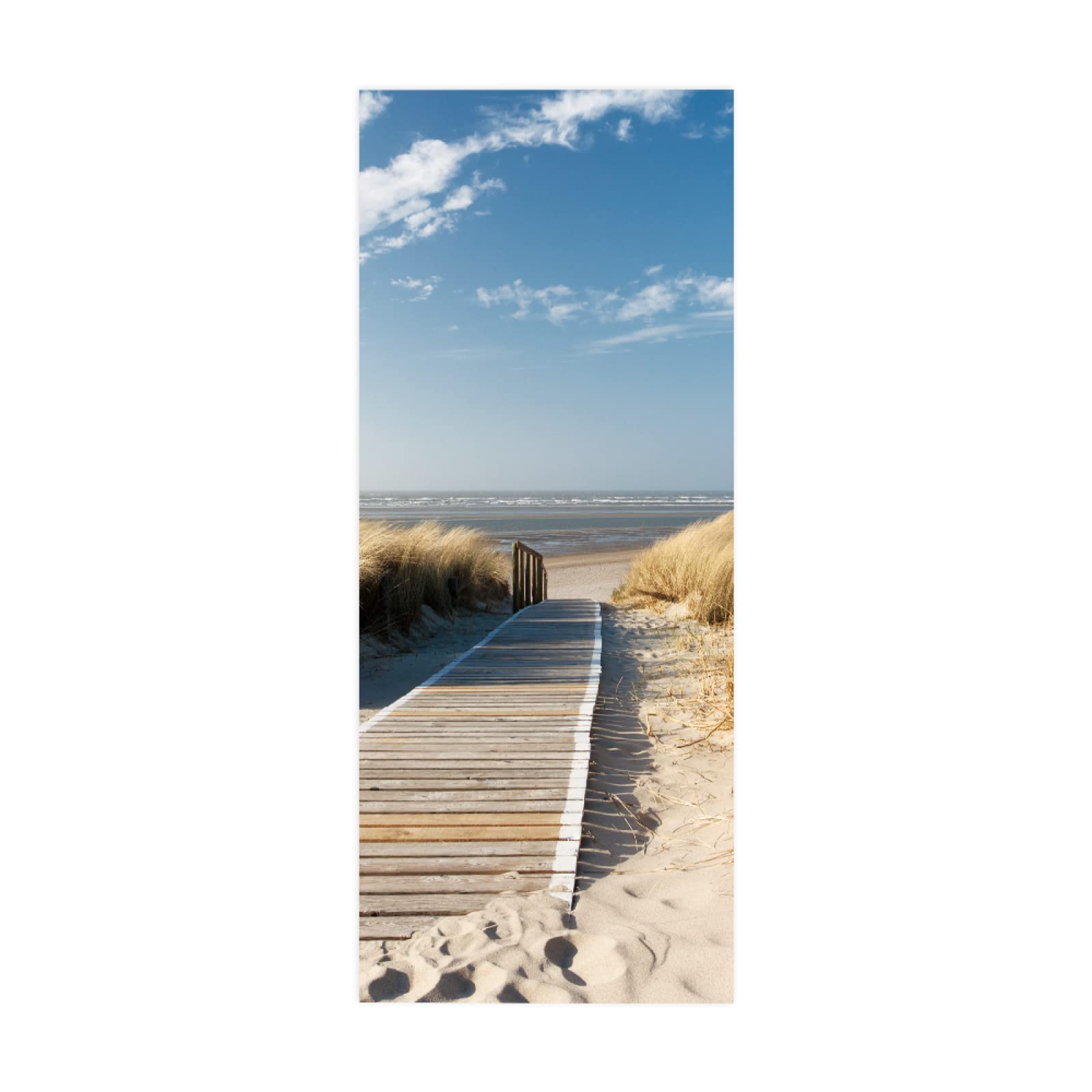 3D Door Stickers Beach Wooden Bridge Mural Art Sticker Wallpaper Self-Adhesive Decals Removable Vinyl W100 x H215cm