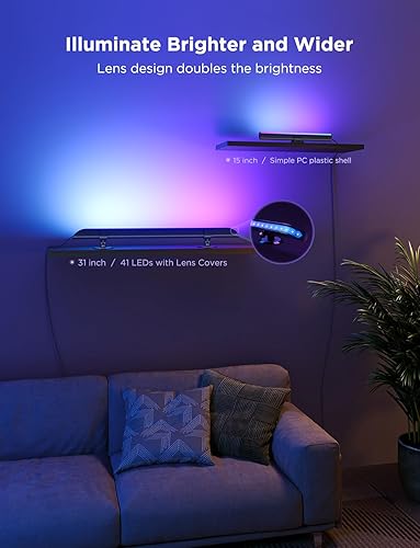 Miniatura 2 de Govee Barras de luz LED inteligentes, barras de luz RGBIC WiFi de 31 pulgadas con modos de escena y música, múltiples opciones de colocación