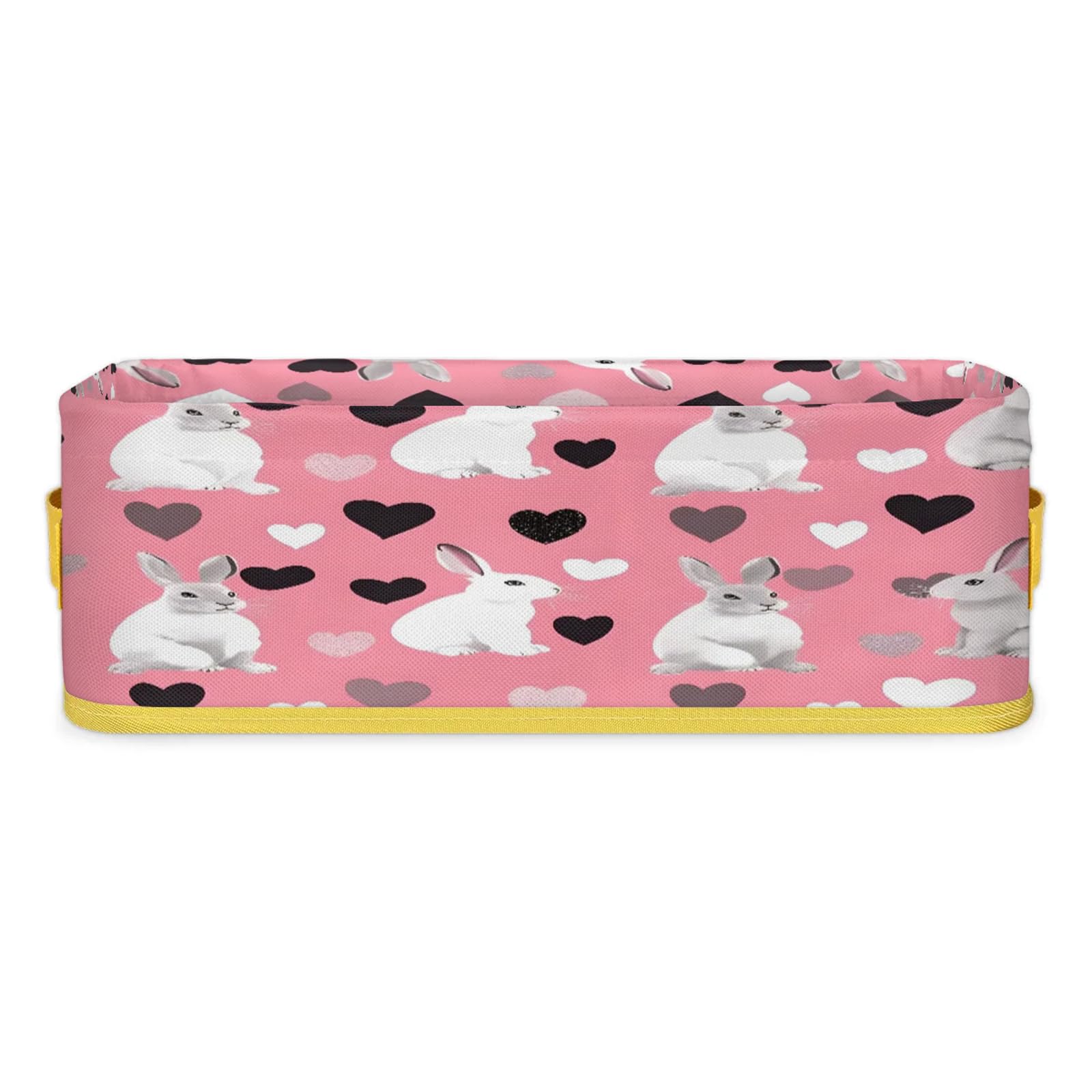 Rabbit Pattern Design Bathroom Storage Basket Waterproof Foldable Storage Bins with Handles Decorative Toilet Paper Storage Basket for Organizing for House Bathroom Toiletries Set of 2