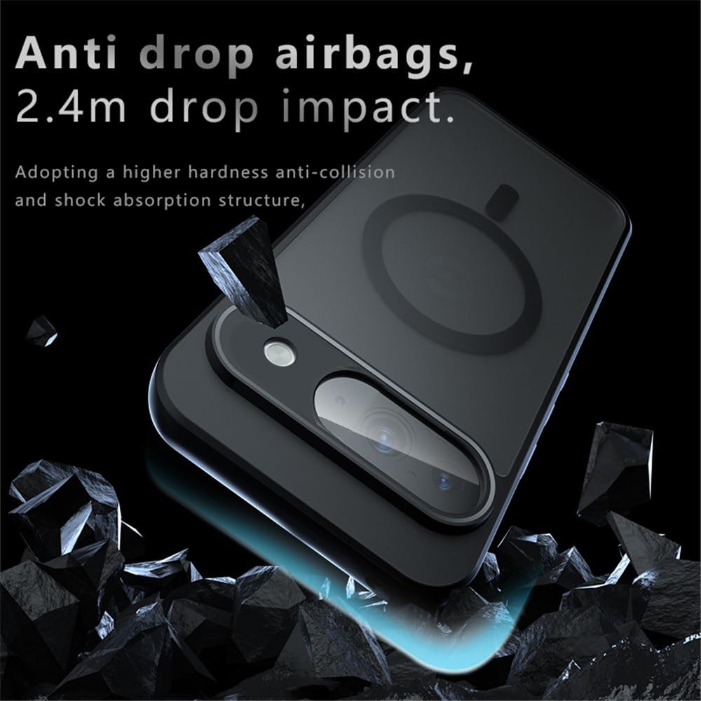 Back Case Cover Compatible for Pixel 9, Transparent Smoke Coloured Case with Magnetic Wireless Charging Wireless Charging, PC + TPU Hybrid, Raised Camera Protection — Amazon image 5