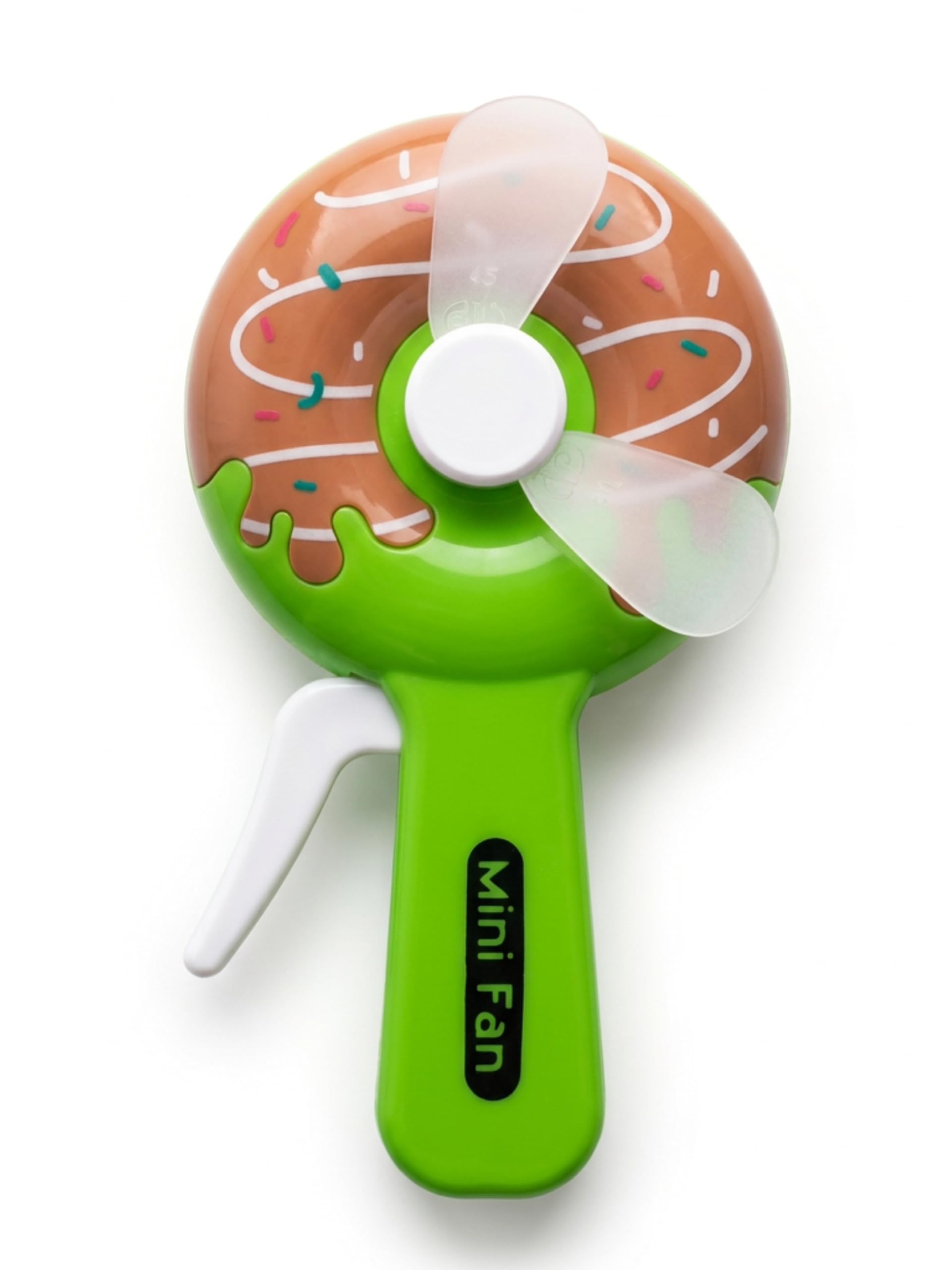 Cute Donut Hand Press Fan Toy for Kids - No Battery Mini Fan|Multi colour (Green/B)-image-7
