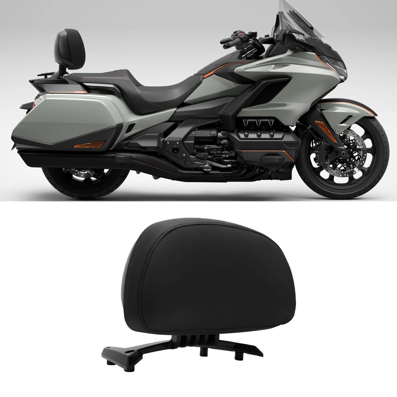 Sostituzione dello Schienale del Passeggero per Moto per Goldwing 1800 Non- 2018-2024, Cuscino dello Schienale del Sedile per Moto Impermeabilizzante con Lega di Alluminio
