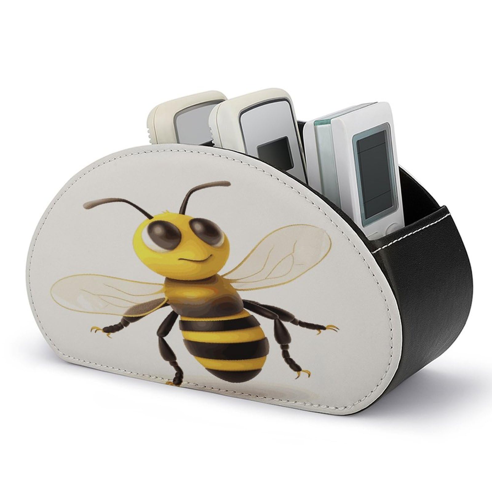 Btcowzrv Style Cute Bee Remote Control Holder With 5 Compartments