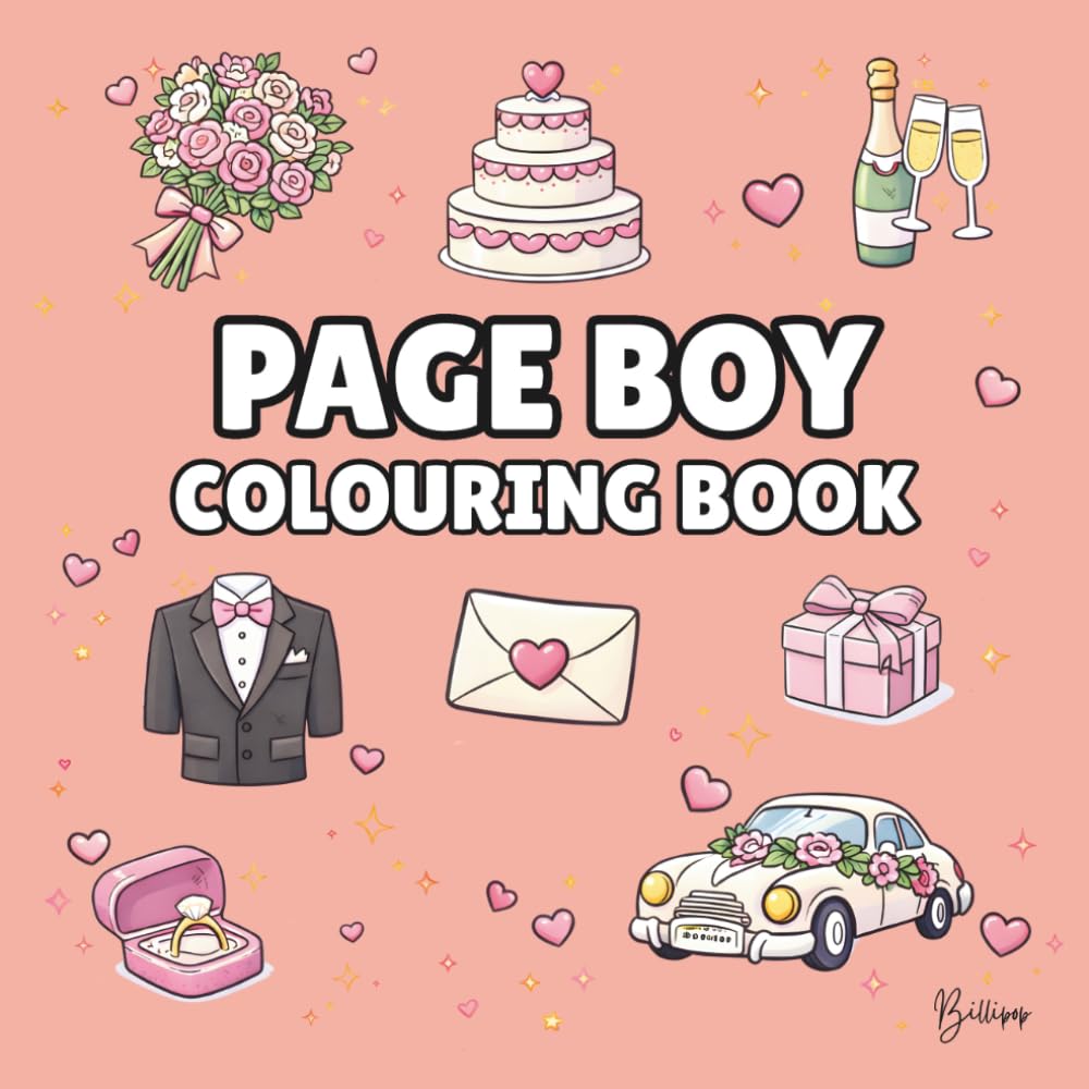 Page Boy Colouring Book: Bold and Easy Wedding Colouring Pages for Children - Cover Colour: Coral: A Fun, Bold and Easy Wedding Activity Book and Page Boy Gift (Wedding Colouring Books – Bold & Easy)