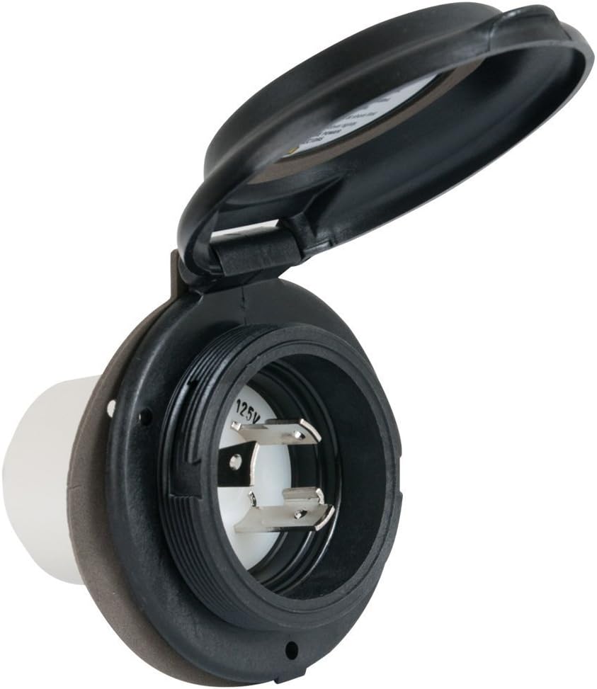 ParkPower by Marinco 304EL-BRV.BLK Inlet Contoured for RV, 30A, Black