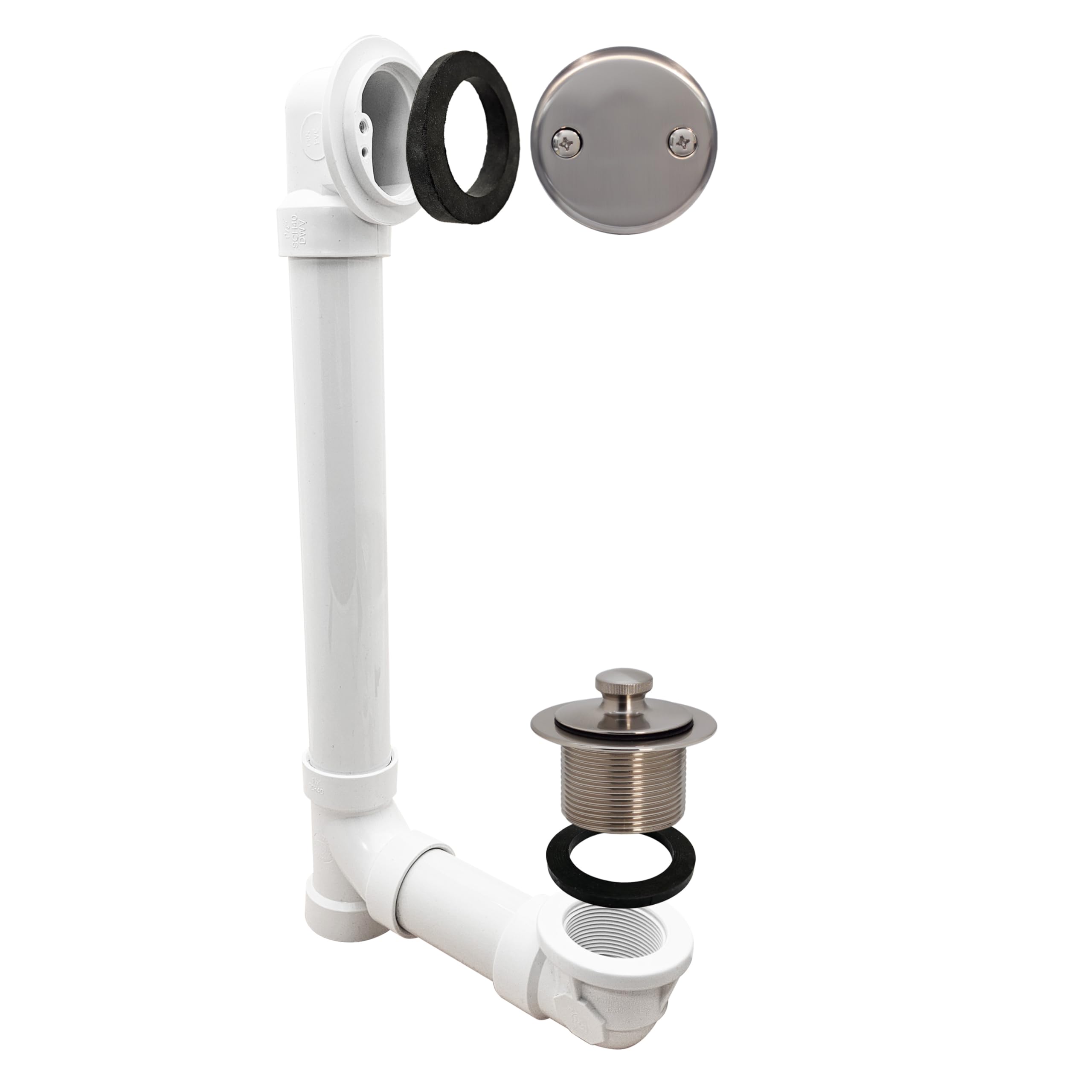 Westbrass D4972 Pull & drenaje SCH. 40 PVC codo de desagüe de bañera con dos