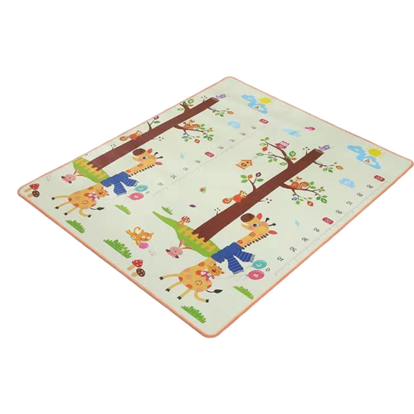 Tappeto Per Bambini 200 X 180 Cm Tappetino A Doppia Faccia Per Gattonamento | Tappeto per Sala Giochi e Area Ricreativa Per Casa Appartamento Fattoria Asilo Soggiorno e Camera da