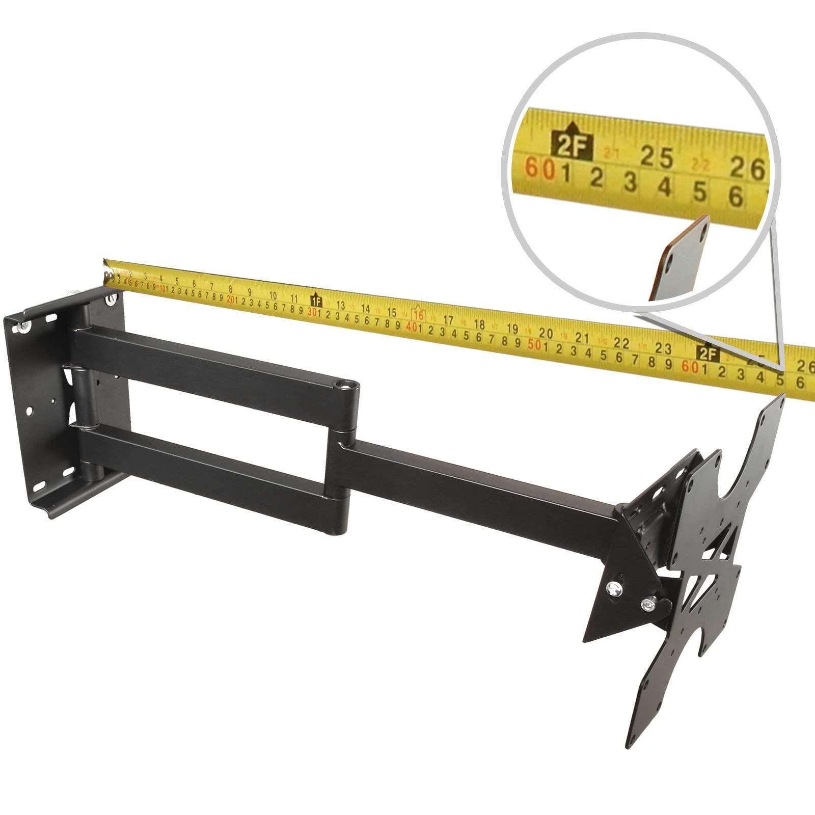 Drall Supporto Universale per TV a Parete - inclinabile, Girevole, Estensibile Fino a 65 cm - per TV LCD LED OLED da 16-52 Pollici - Fino a 45 kg - VESA 75 100 200 Modello: L20