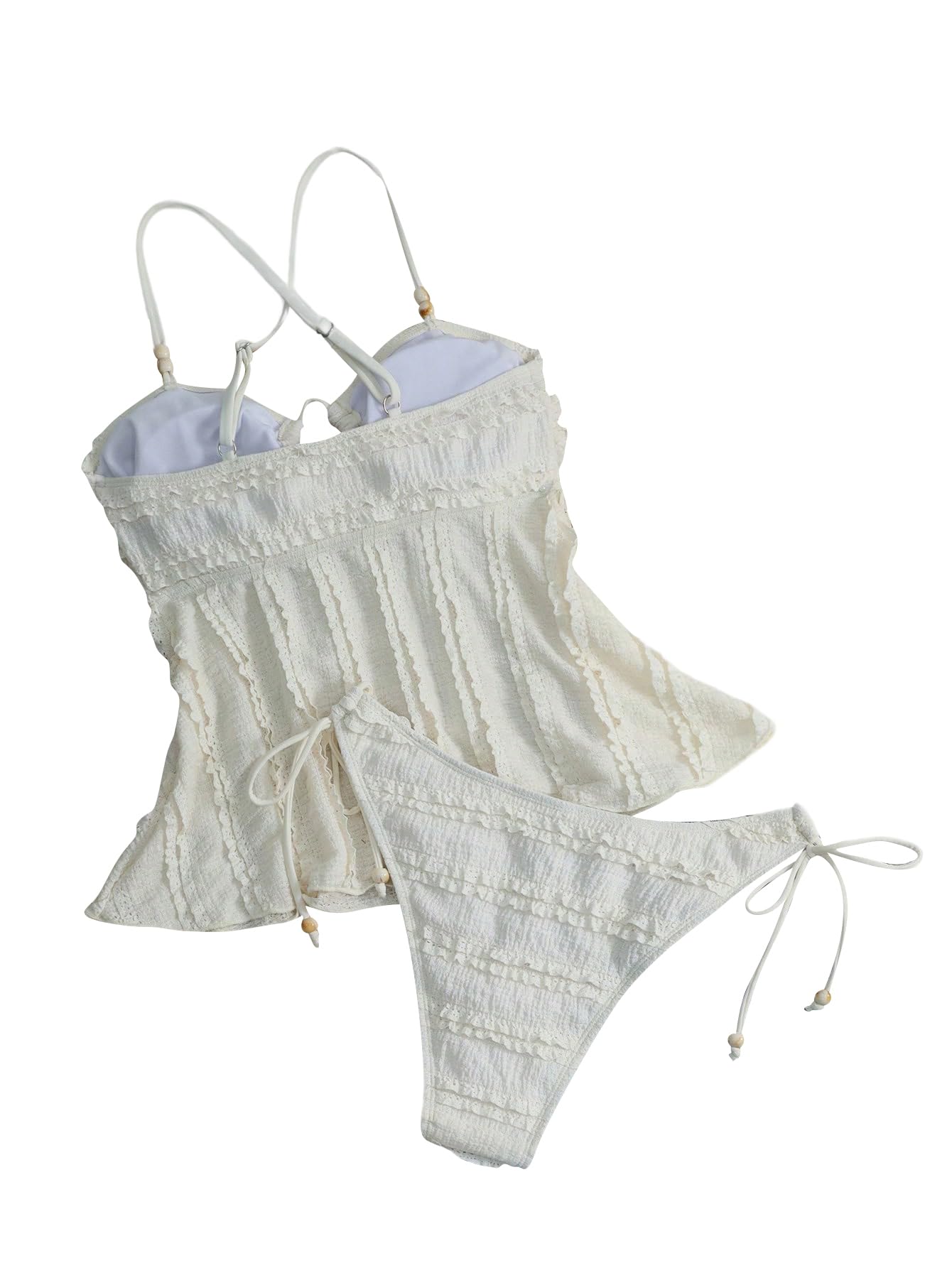 SweatyRocks Conjunto de bikini para mujer, estilo bohemio, de 2 piezas, para el abdomen, cintura alta, para la playa