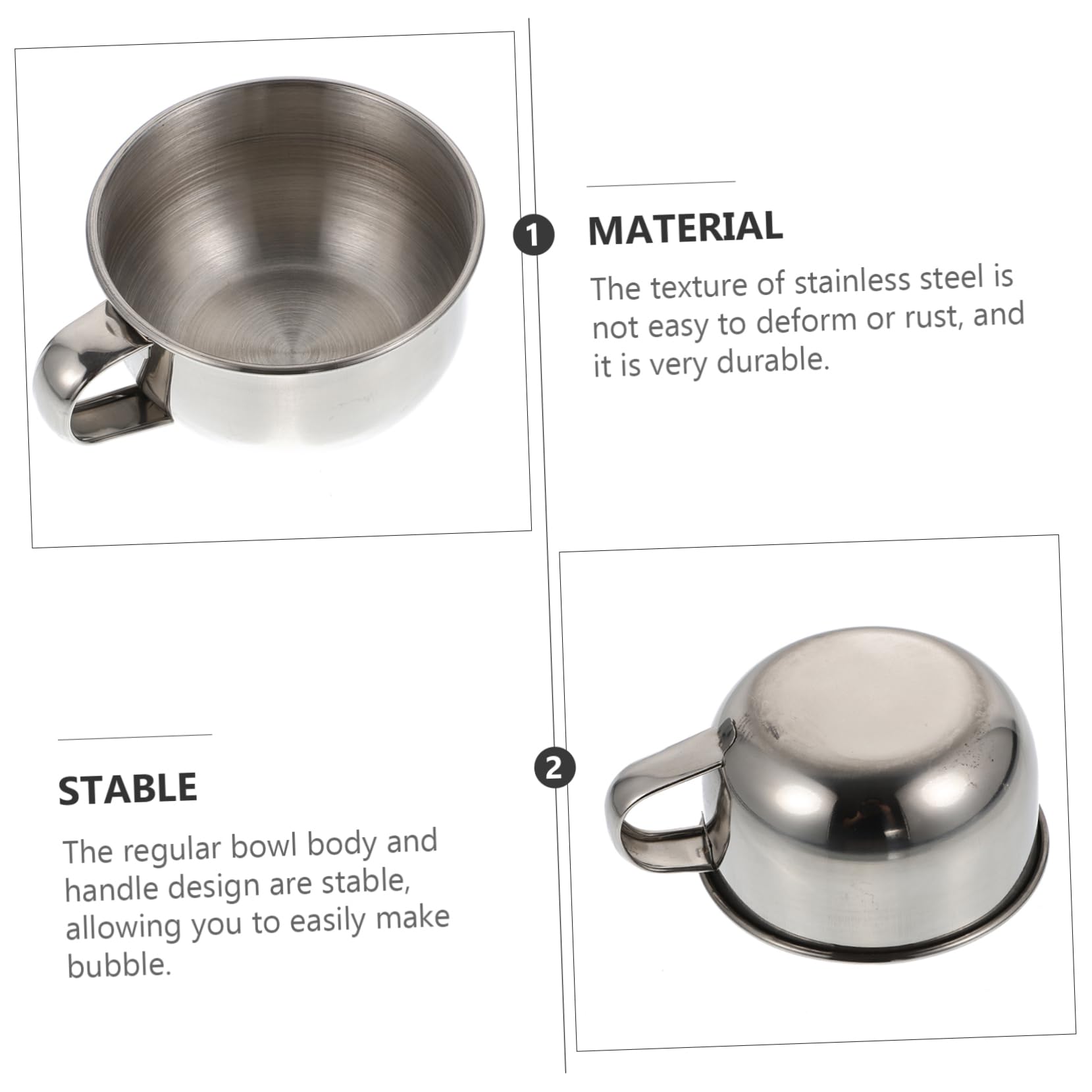 TOVINANNA Elegant Men's Shaving Soap Bowl Stainless Steel Shaving Bowl Lid Bubble for Men