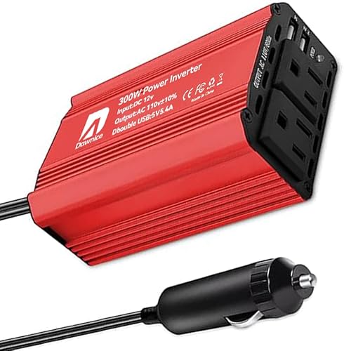 Dawnice Inversor de corriente para automóvil de 300 W CC 12 V a CA 110 V para encendedor de cigarrillos con 5.4 A USB dual y adaptador de enchufe disponible en Yaxa Venezuela