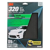 Vista 2 de 3M Wetordry - Papel de lija 32040, grano 320, 9 x 11 pulgadas, 5 hojas por paquete