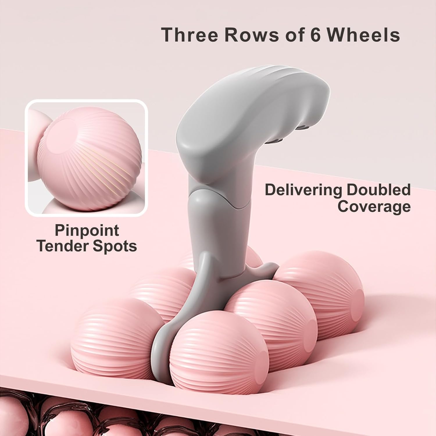 6 Wheels Manual Massage Roller, Myofascial Release Roller Stick Relieve Soreness, Tissue Lymphatic Drainage Massage Tools for Full Body Muscle, 1 Piece - Image 3