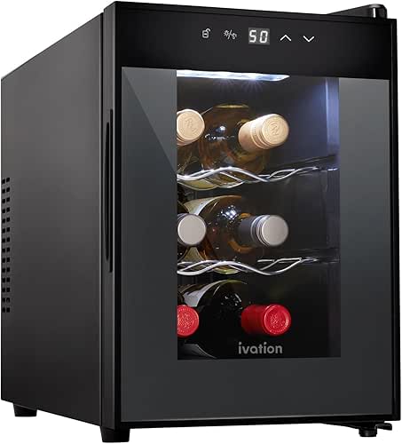 Ivation Premium 6 Bottle Horizontal Thermoelectric Wine Cooler/Chiller Counter Top