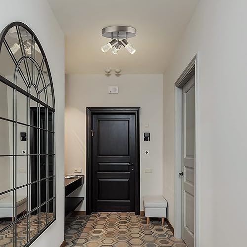 Miniatura 7 de Lámpara de techo semiempotrada de 3 luces, lámpara LED direccional de 3 cabezales para vestidor, pasillo, vestíbulo, regulable, 4000 K, 15 W,