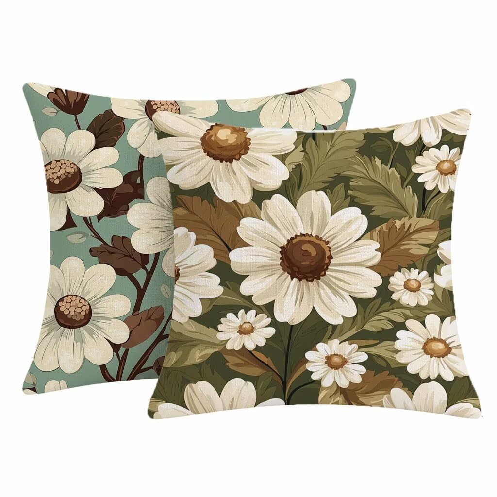 Funda de cojines flor para sofa de terraza y jardín en un pack de dos piezas cuadradas de 50x50