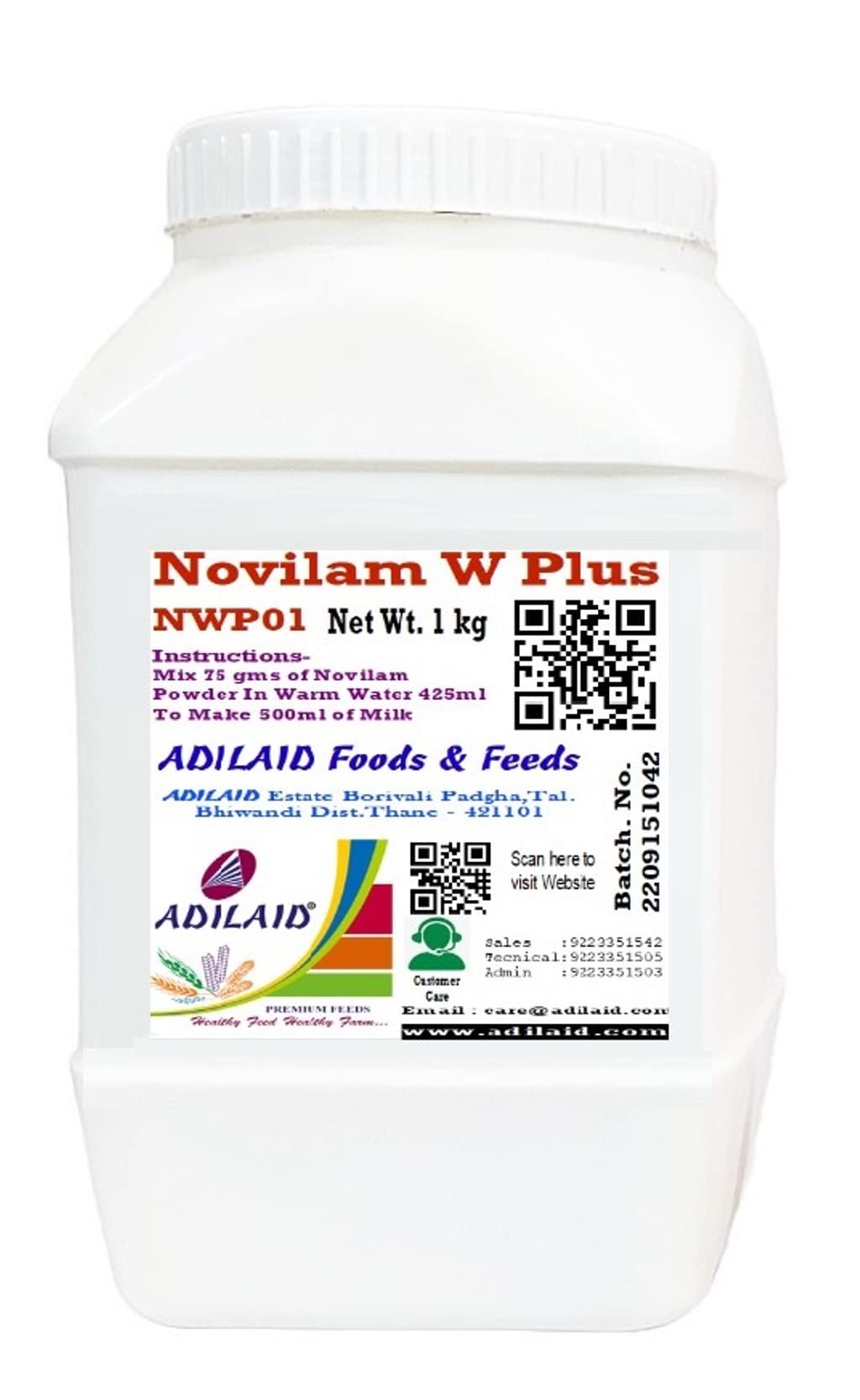 ADILAID Novilam Goat, Lamb Milk Exchanger Milk Powder Pet Health Supplements - 1Kg