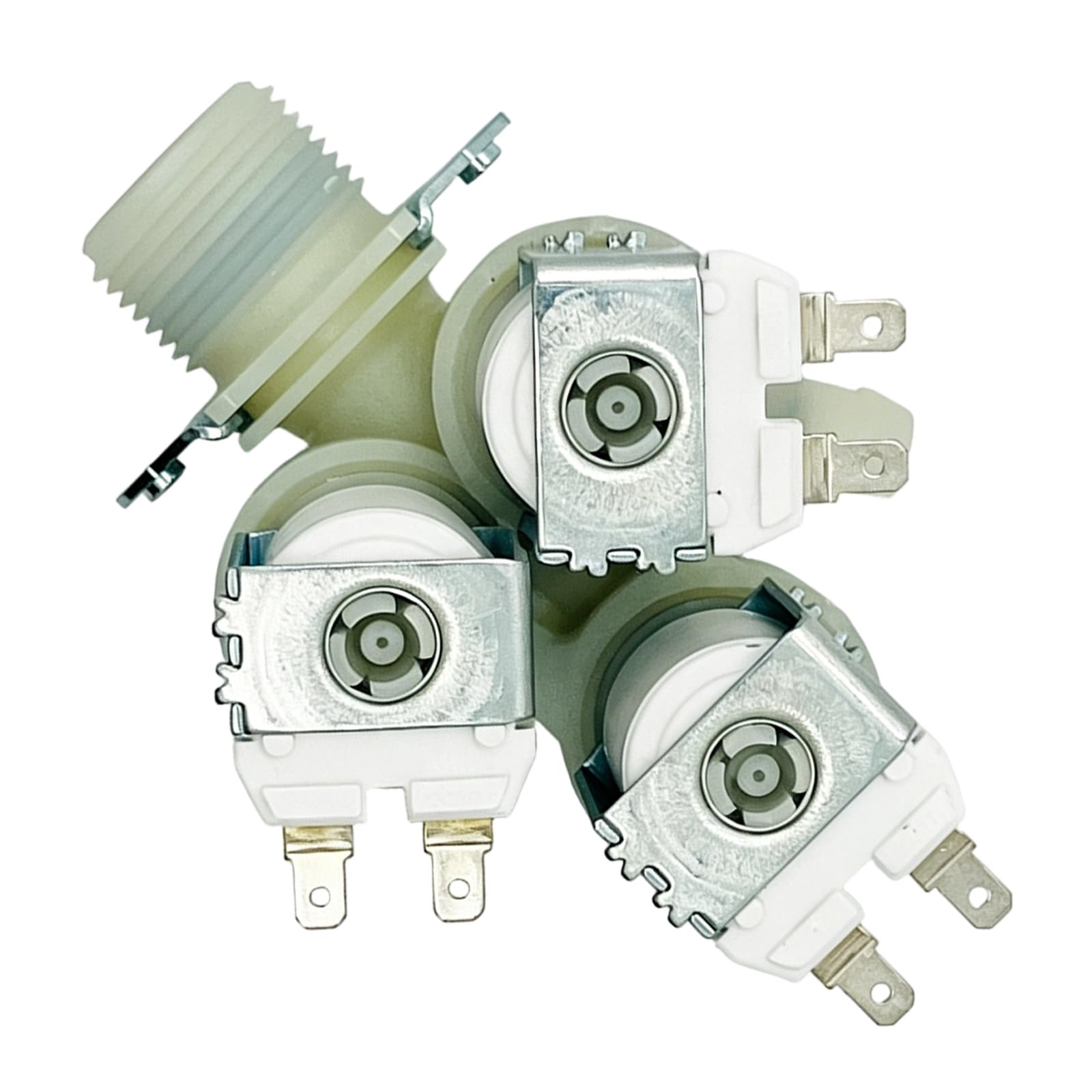 Piceioep Replacement 5220FR2075V Washing Machine Water Inlet Part 12V 3 Way Solenoid for Front Load Laundry Appliance ABS with Copper Coil Washing Machine Liquid Handling Part
